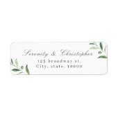 Klassische Elegance Script Greenery-Rücksendeadres (Vorne)