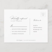 Klassische Elegance Script Grüne Hochzeit RSVP Inv Einladungspostkarte (Rückseite)