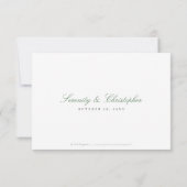 Klassische Elegance Script Grüne Hochzeit RSVP Karte (Rückseite)