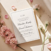 Klassische Elegance Script Minimal Mongram Wedding Einladung