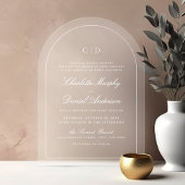 Klassische Elegance Script Mongram Arch Wedding Acryleinladungen
