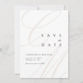 Klassische Elegance Script Monogram Save the Date (Vorderseite)