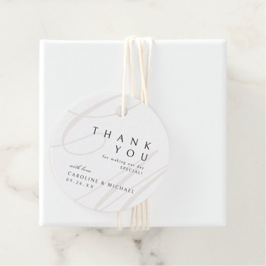 Klassische Elegance Script-Monogramm-Gastgeschenk Geschenkanhänger (Beispiel)