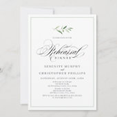 Klassische Elegance Script Probe Dinner Einladung (Vorderseite)