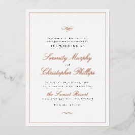 Klassische Elegance Script Rose Gold Einfache Hoch Folieneinladung