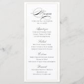 Klassische Elegance Script Simple Wedding Menükarte (Vorderseite)
