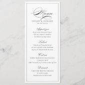 Klassische Elegance Script Simple Wedding Menükarte (Vorderseite)