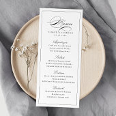 Klassische Elegance Script Simple Wedding Menükarte