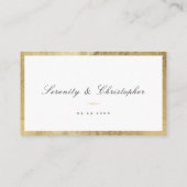 Klassische Elegance Script Simple Wedding Platzkar Platzkarte (Rückseite)