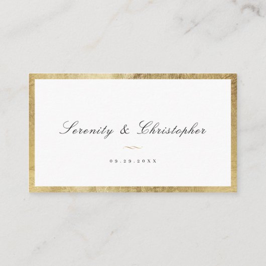 Klassische Elegance Script Simple Wedding Platzkar Platzkarte (Rückseite)