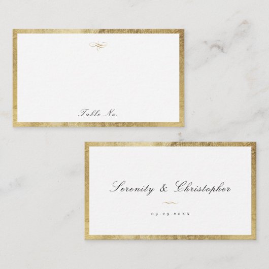 Klassische Elegance Script Simple Wedding Platzkar Platzkarte (Vorne/Hinten)