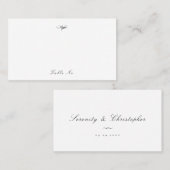 Klassische Elegance Script Simple Wedding Platzkarte (Vorne/Hinten)