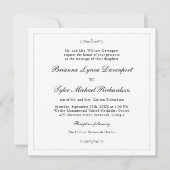 Klassische Elegance Square Hochzeit Einladung (Vorderseite)
