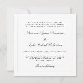 Klassische Elegance Square Hochzeit Einladung (Vorderseite)