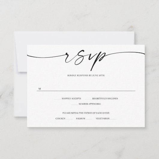Klassische Elegance Wedding RSVP Card mit Foto (Vorderseite)