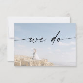 Klassische Elegance Wedding RSVP Card mit Foto (Rückseite)