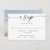 Klassische Elegance Wedding RSVP Card mit Foto (Vorne/Hinten)