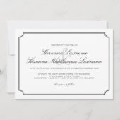 Klassische Elegant-All-In-One-White-Einfache Hochz Einladung (Vorderseite)