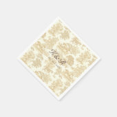 Klassische Elegant Beige Rosengarten Serviette (Ecke)