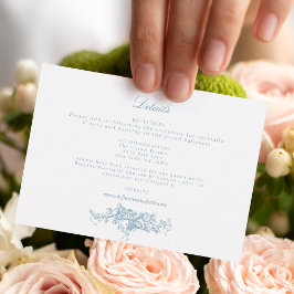 Klassische Elegant Blauer und Weiße Blumen Toile Begleitkarte