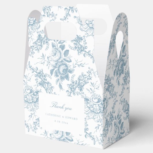Klassische Elegant Blauer und Weiße Blumen Toile Geschenkschachtel (Geöffnet)