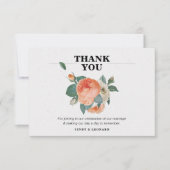 Klassische Elegant-Blumenschrift Hochzeit Dankeskarte (Vorderseite)