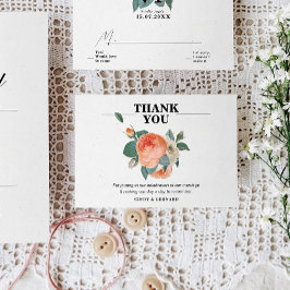 Klassische Elegant-Blumenschrift Hochzeit Dankeskarte