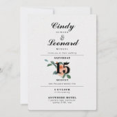 Klassische Elegant-Blumenschrift Hochzeit Einladung (Vorderseite)