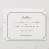 Klassische Elegant Brown & Ecru Wedding Save the D (Vorderseite)