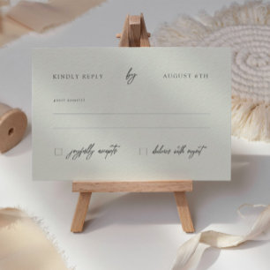 Klassische Elegant Calligraphy Ivory Wedding RSVP Karte