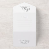 Klassische Elegant Calligraphy QR Code Foto Weddin All In One Einladung (Außenbereich)