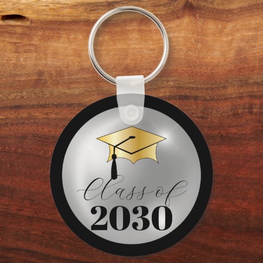 Klassische Elegant Class Year Graduation Cap Schlüsselanhänger (Vorderseite)
