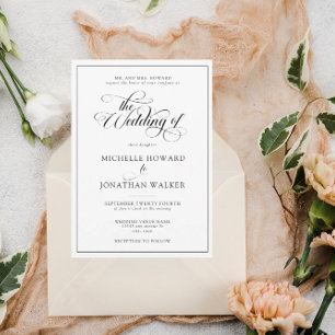 Klassische Elegant Einfache feierliche Hochzeit Einladung