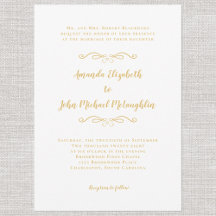 Klassische Elegant Einfache formale Gold Weiße Hoc