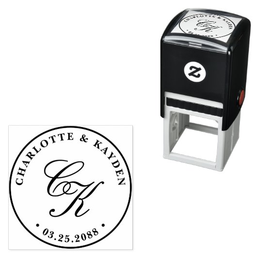 Klassische Elegant-Entwine-Script-Hochzeit Monogra Permastempel (Beispiel)