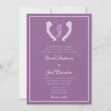 Klassische Elegant Floral Monogram Lavender Weddin