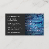 Klassische Elegant Gray Blue Circuit Computerrepar Visitenkarte (Vorderseite)