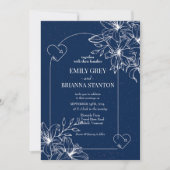 Klassische Elegant Hochzeit der Dunkelmond-Seen Einladung (Vorderseite)