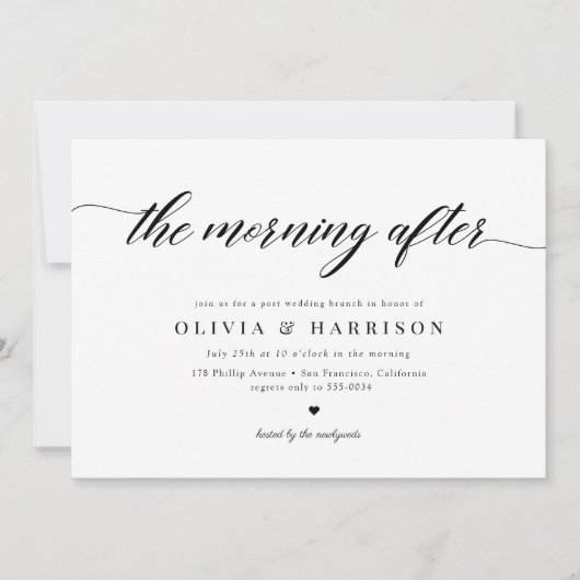 Klassische Elegant-Kalligrafie-Script-Hochzeitsfei Einladung (Vorderseite)