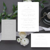 Klassische Elegant Lightgrau feierliche Hochzeit Begleitkarte