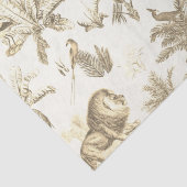 Klassische Elegant Lion Tiger Beige Toile Seidenpapier (Detail)