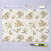 Klassische Elegant Lion Tiger Beige Toile Seidenpapier (Handwerk)