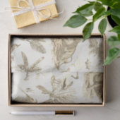 Klassische Elegant Lion Tiger Beige Toile Seidenpapier (Geschenk)