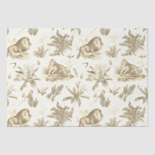 Klassische Elegant Lion Tiger Beige Toile Seidenpapier
