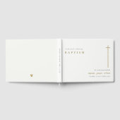 Klassische Elegant Minimal Gold Typografie Taufe Gästebuch (Voll)