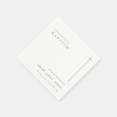 Klassische Elegant Minimal Gold Typografie Taufe Serviette (Ecke)