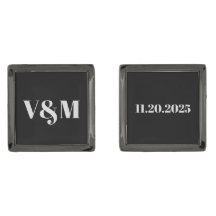 Klassische Elegant Monogram Date Wedding Groom