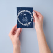 Klassische Elegant Navy Blue Hochzeit Sichern Sie Flyer (Gruppe)