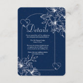 Klassische Elegant Navy Hochzeit Begleitkarte (Vorderseite)