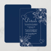 Klassische Elegant Navy Hochzeit Begleitkarte (Vorne/Hinten)